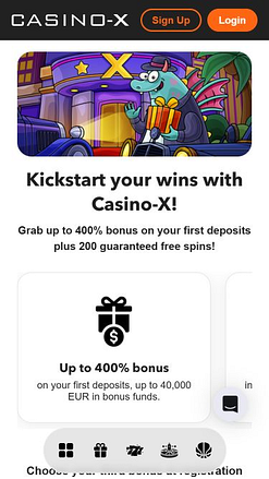 Promotions mobiles de Casino X