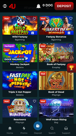 Juegos móviles de Casino4U