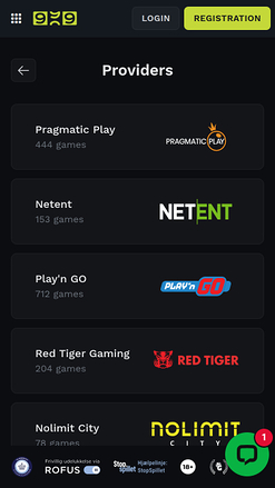 Développeurs de jeux mobiles de Casino999