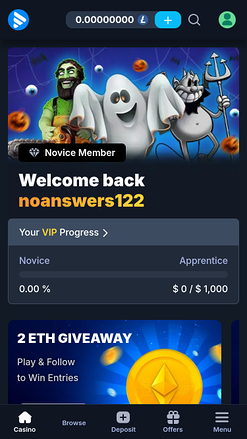 Page d’accueil mobile de Casinobet