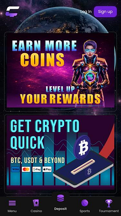 Мобильная страница акций CasinoCrypto.io