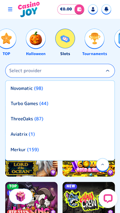 Casino Joy Mobile-Spielentwickler