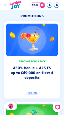 Casino Joy Mobile-Aktionen