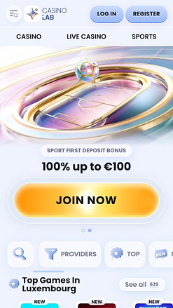 الصفحة الرئيسية لتطبيق CasinoLab للهواتف المحمولة