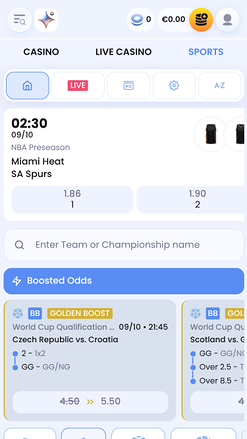 Sport in diretta di CasinoLab su mobile