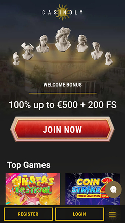Casinoly Casino Homepage Mobile
