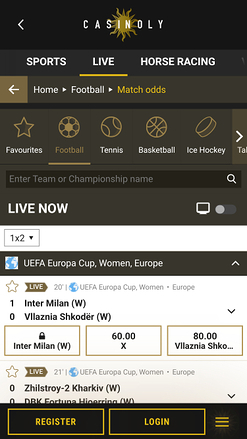 Casinoly Casino Live Sports Mobile