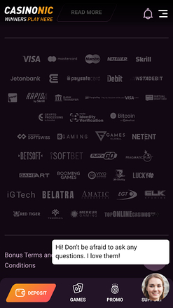 Développeurs de jeux de Casinonic Casino mobile