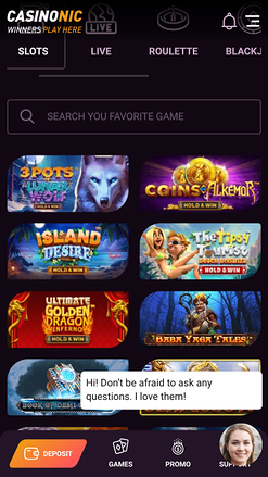 Jeux de Casinonic Casino mobile