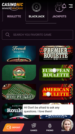 Croupier en direct de Casinonic Casino mobile