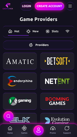 Sviluppatori di giochi di CasinoRex mobile