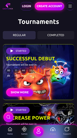 Tornei di CasinoRex Mobile