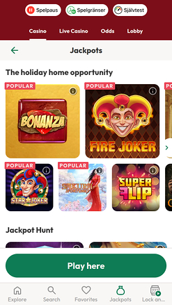 Jackpot de Casinostugan Mobile