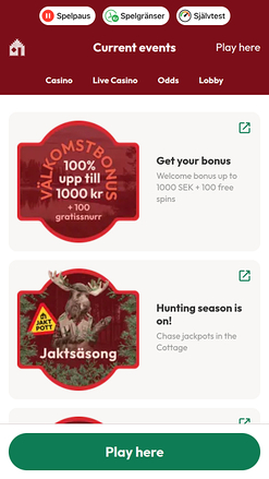 Promotions de Casinostugan Mobile