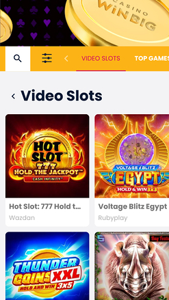 CasinoWinBig Spiele mobil