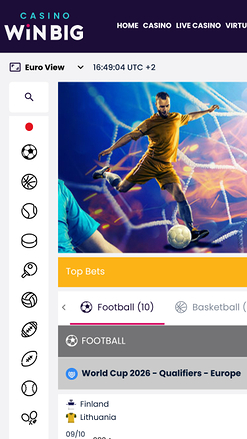 CasinoWinBig Live-Sport mobil