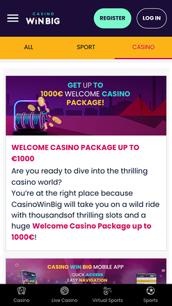 CasinoWinBig Aktionen mobil