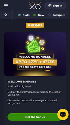 Акции мобильного приложения Casino XO