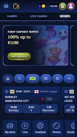 Casombie Casino Mobile Live Sports Image