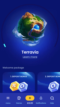 Page d'accueil du casino Casoo version mobile