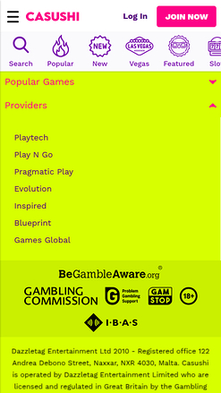 Desarrolladores de Juegos de Casushi Casino Móvil