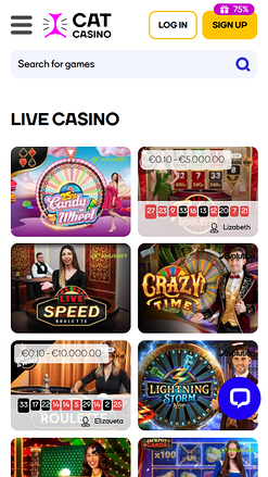 Croupier en Direct du Casino Cat Mobile