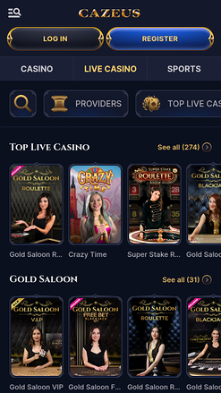 Croupier en direct du casino Cazeus Mobile