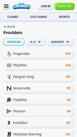 Desarrolladores de juegos de Cazimbo Casino Móvil