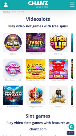 Jeux de casino Chanz mobile