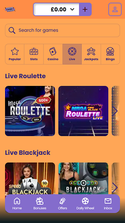 Cheeky Casino croupier en direct mobile