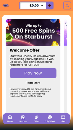 Cheeky Casino promotions mobile