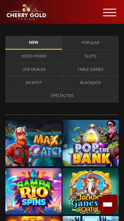 Jeux de Cherry Gold Casino mobile