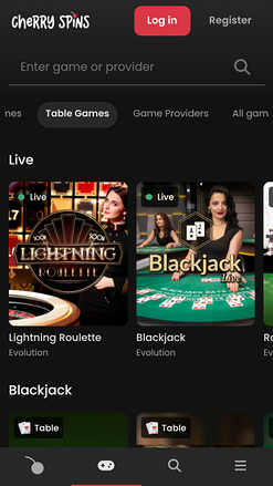 Crupier en vivo de Cherry Spins móvil