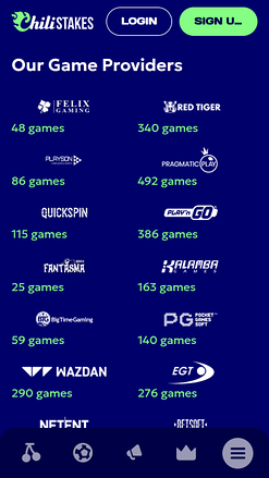 Développeurs de jeux mobiles de ChiliStakes Casino