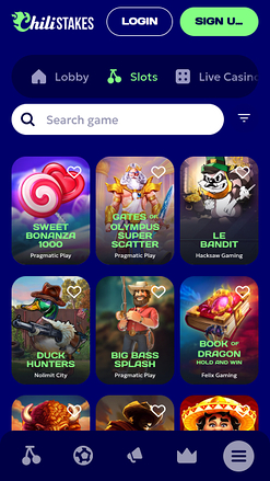 Jeux mobiles de ChiliStakes Casino