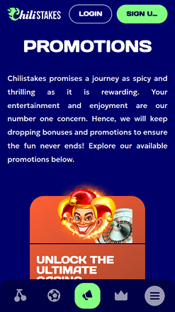 Promotions mobiles de ChiliStakes Casino