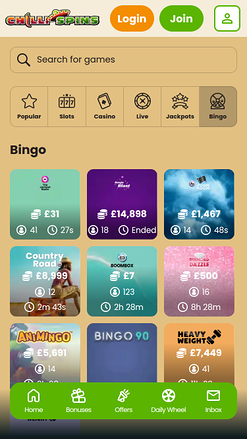 Chilli Spins Casino Mobile-Bingo