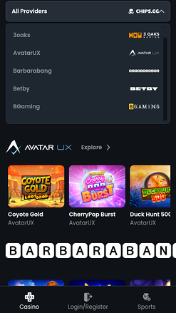 Chips.GG Casino Mobile-Spielentwickler