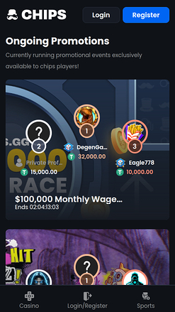 Chips.GG Casino Mobile-Aktionen