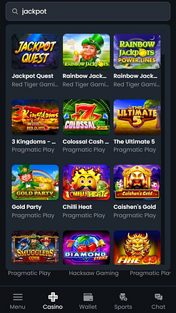 Jackpot mobile du casino Chips.GG