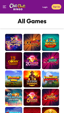 Jeux mobiles de Chitchat Bingo