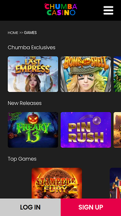 Jeux du Chumba Casino Version mobile