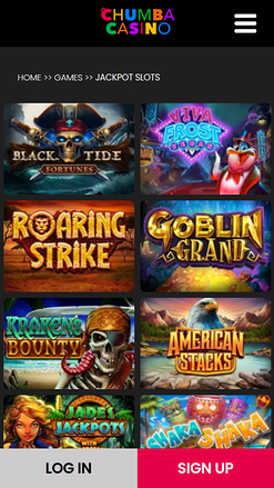 Jackpot du Chumba Casino Version mobile