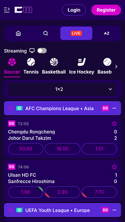 Sport dal vivo del CipherWins Casino Versione mobile