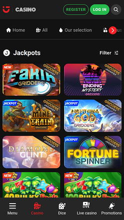 Jackpot du Circus.be Casino Version mobile
