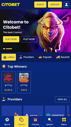 Citobet Mobile Homepage Image