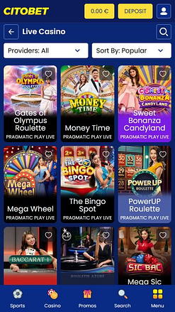 Citobet Mobile Live Dealer Image