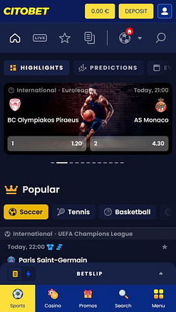 Citobet Mobile Live Sports Image