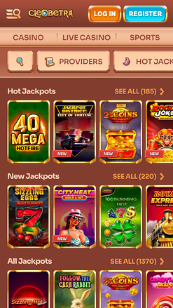 Jackpot du Casino Cleoberta Mobile