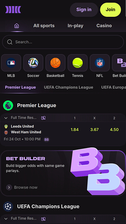 Sports en Direct du Casino Cloudbet Mobile